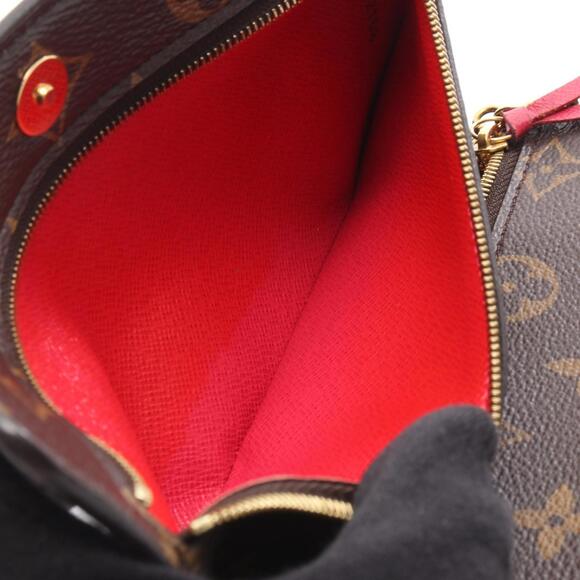 LOUIS VUITTON Authentic Brown Monogram Coated Canvas Pochette Shoulder Bag
